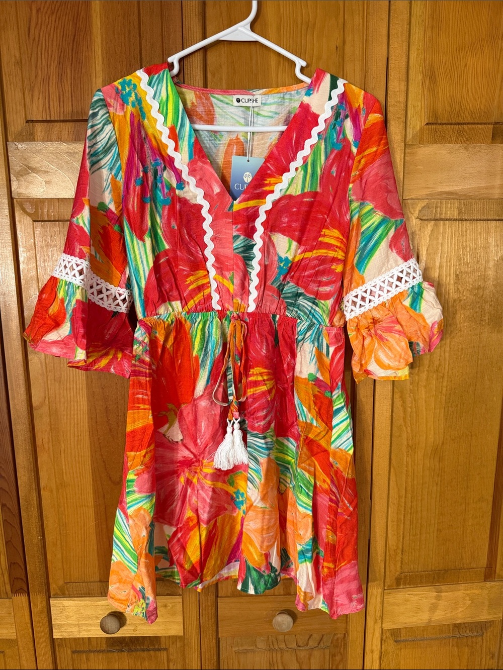 Cupshe Zen Vacay Tropical Floral Cover Up Dress
